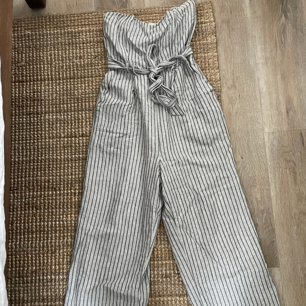 Striped ankle length jumpsuit